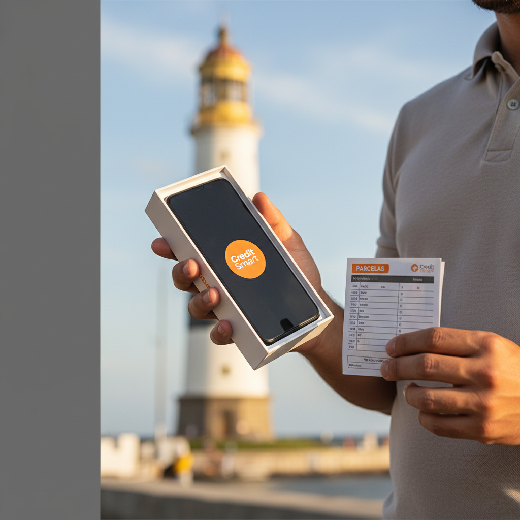 Cliente recebe entrega de celular novo em Salvador após comprar no boleto parcelado.